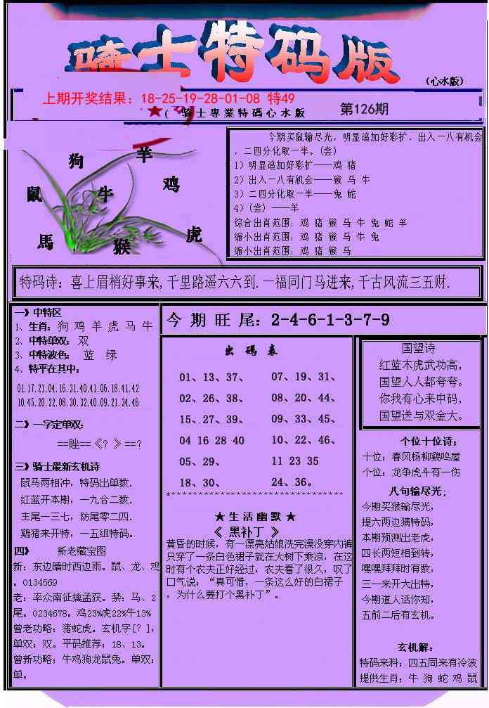 126期骑士特码版[图]