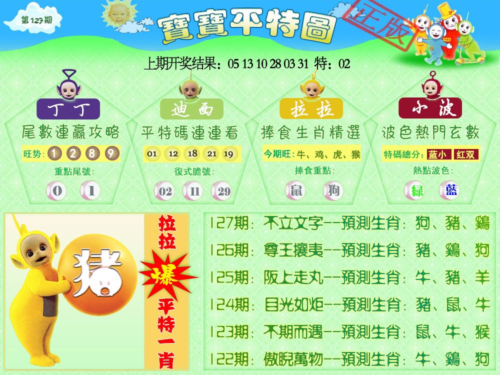 127期天线宝宝平特图[图]