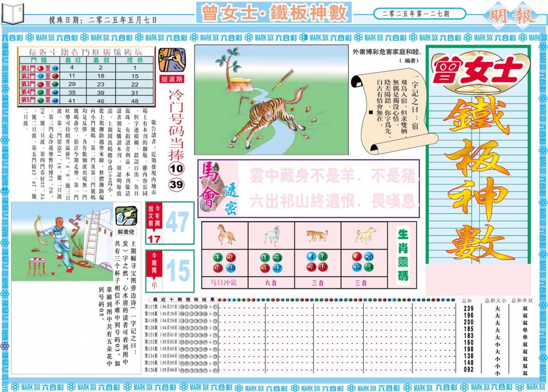 127期曾女士铁板神数A[图]