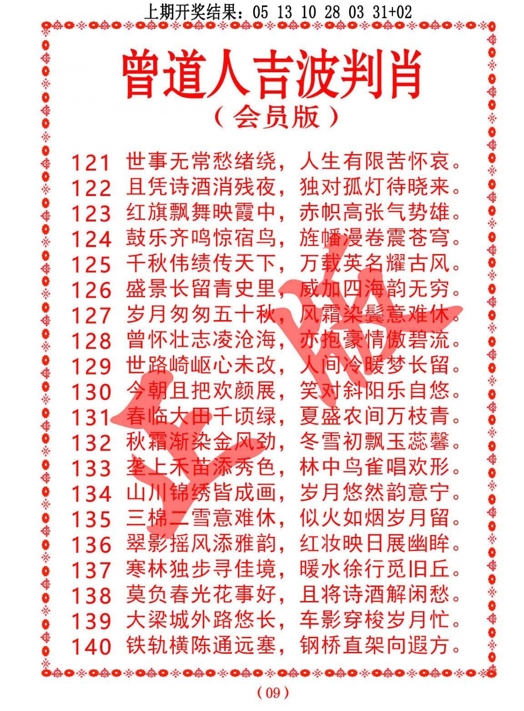 127期曾道人吉波判肖[图]