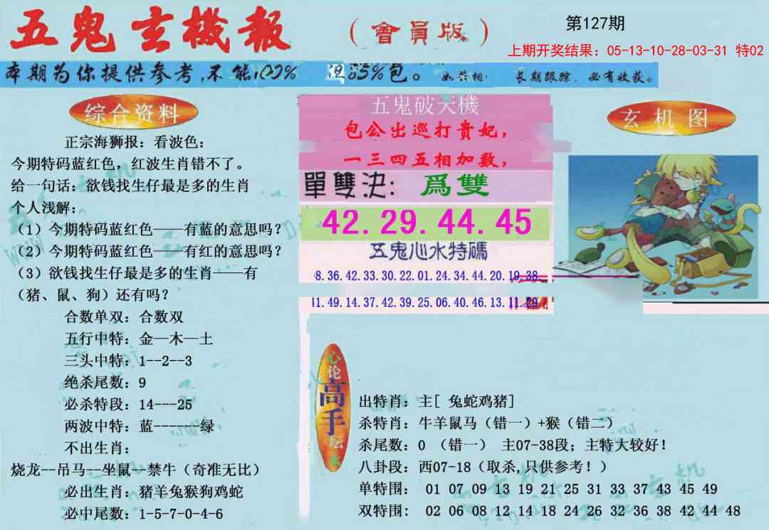 127期新五鬼玄机[图]
