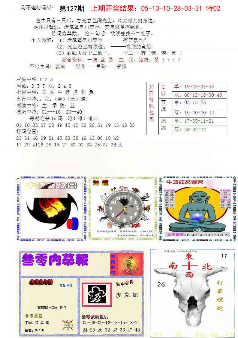 127期五鬼正宗会员综合资料B[图]