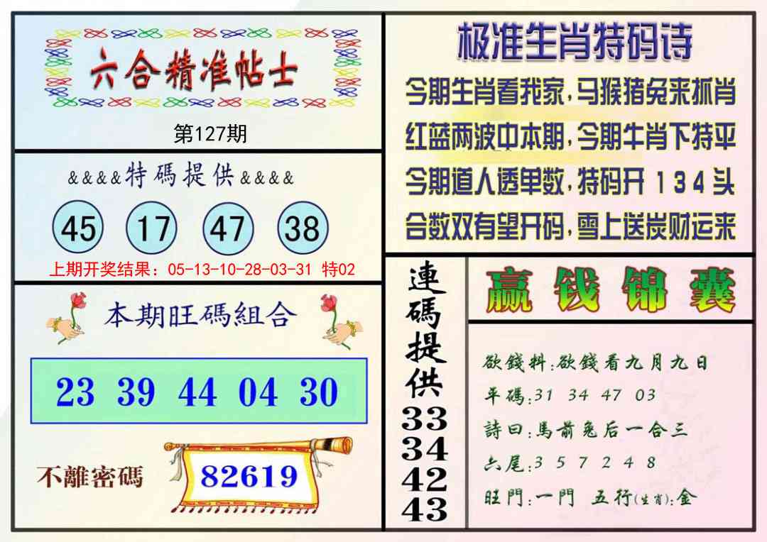 127期精准贴士[图]