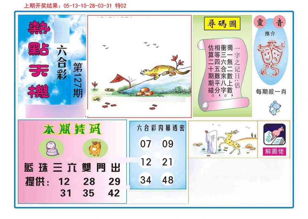 127期热点天机[图]