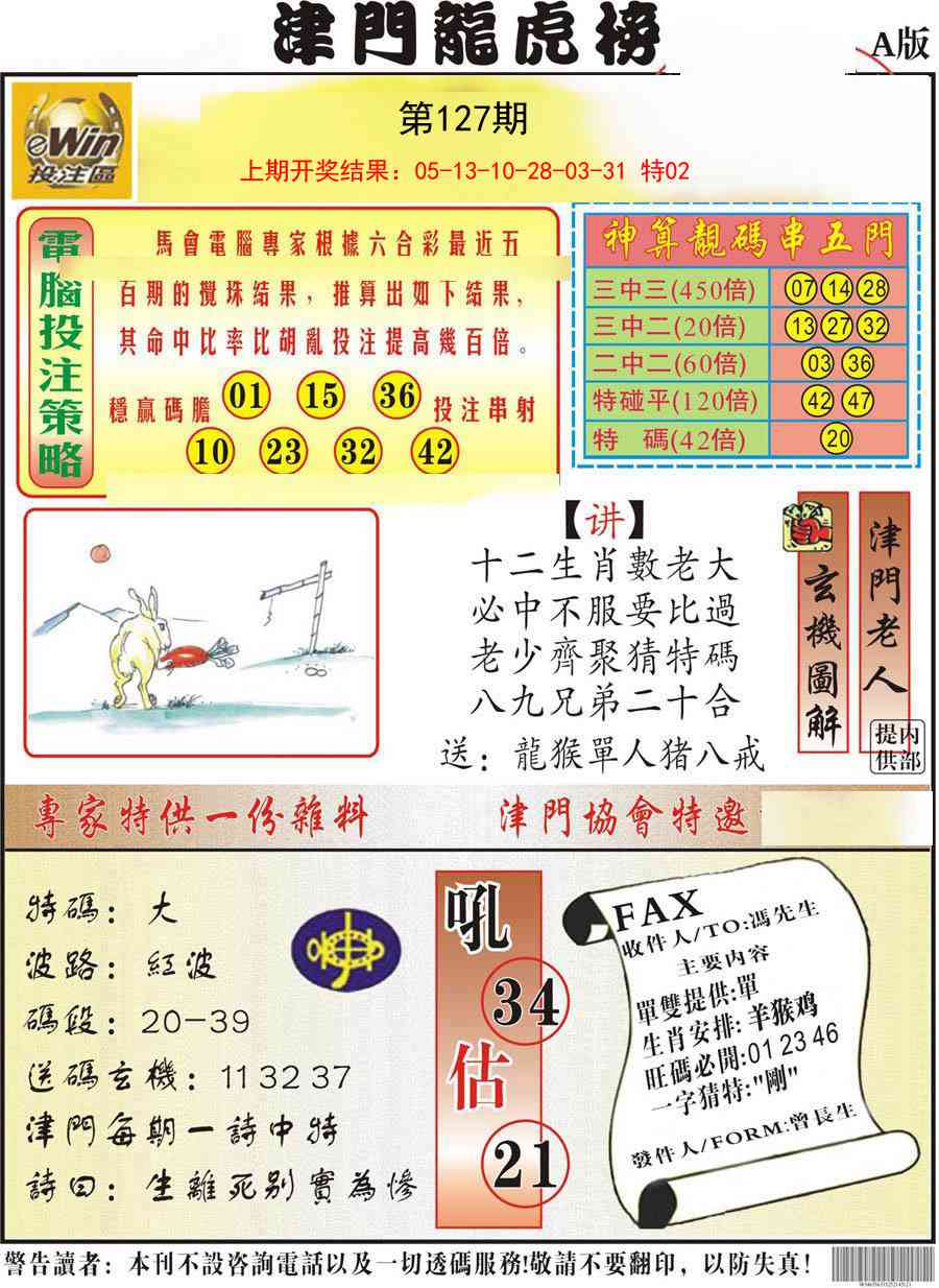 127期津门龙虎榜A[图]