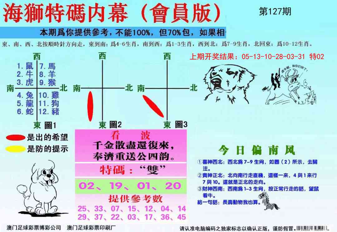 127期海狮特码会员报[图]