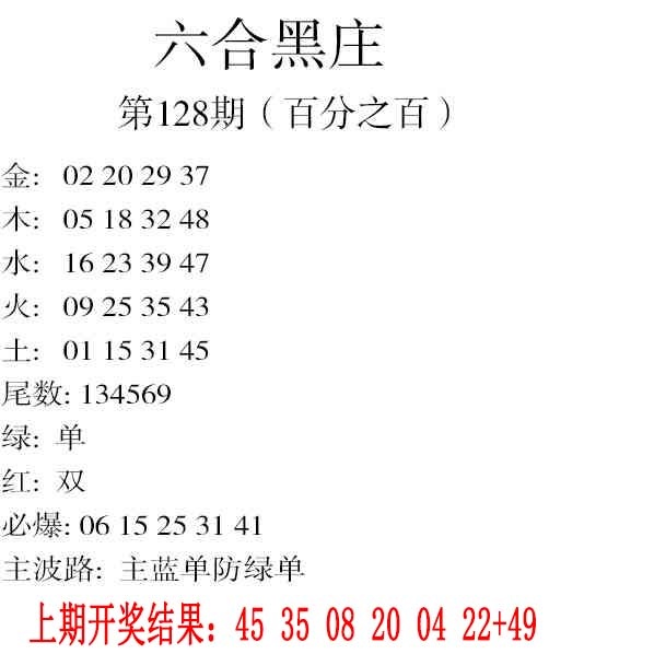 128期六合黑庄[图]