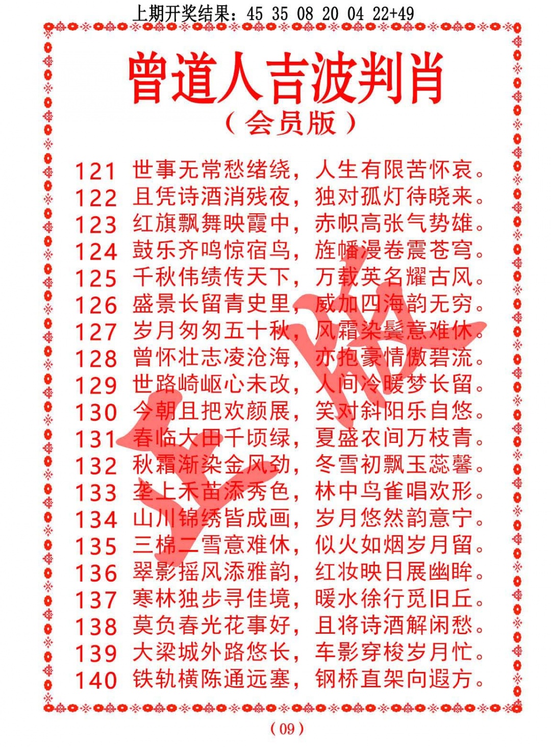 128期曾道人吉波判肖[图]