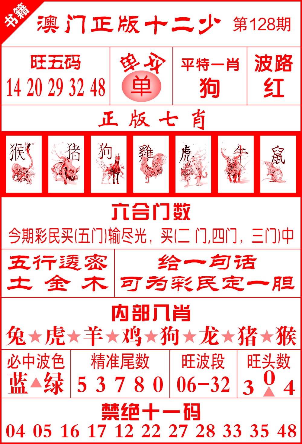 128期澳门十二少[图]