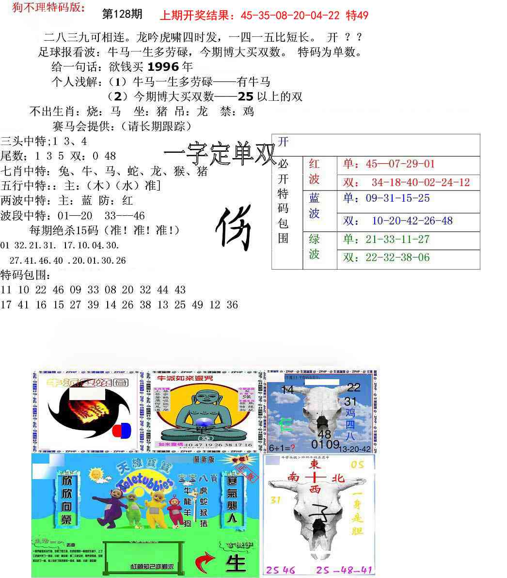 128期狗不理特码报[图]