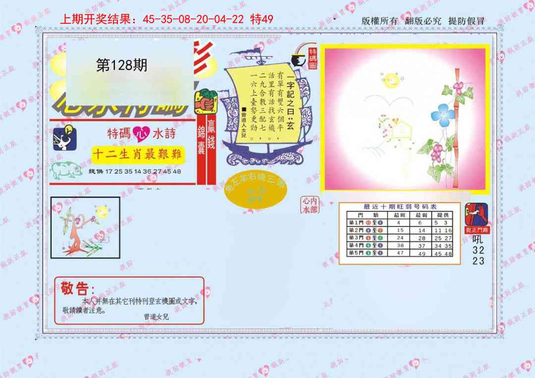 128期心水特码[图]