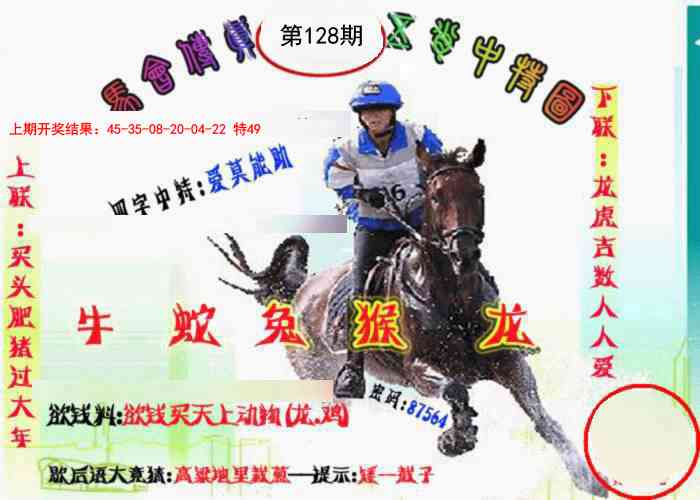 128期马会传真-五肖料[图]