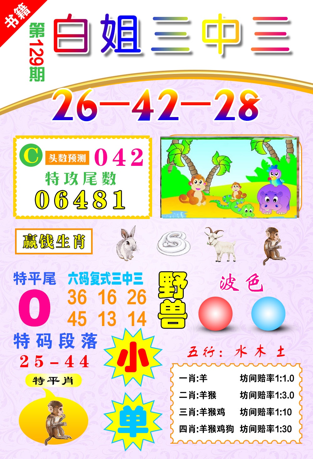 129期澳门白姐锦囊[图]