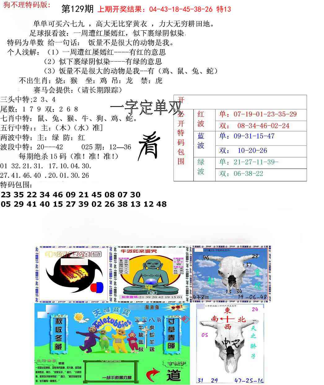 129期狗不理特码报[图]
