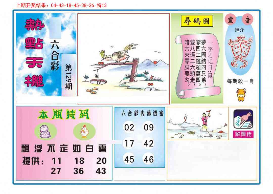 129期热点天机[图]