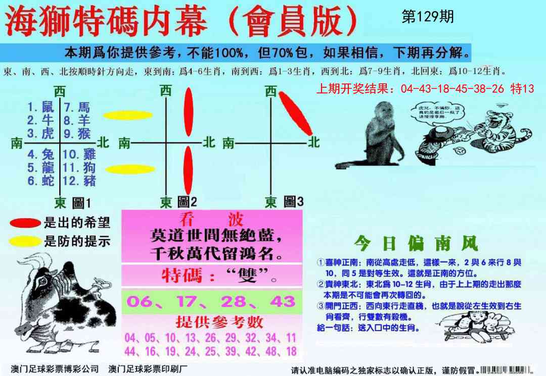 129期海狮特码会员报[图]