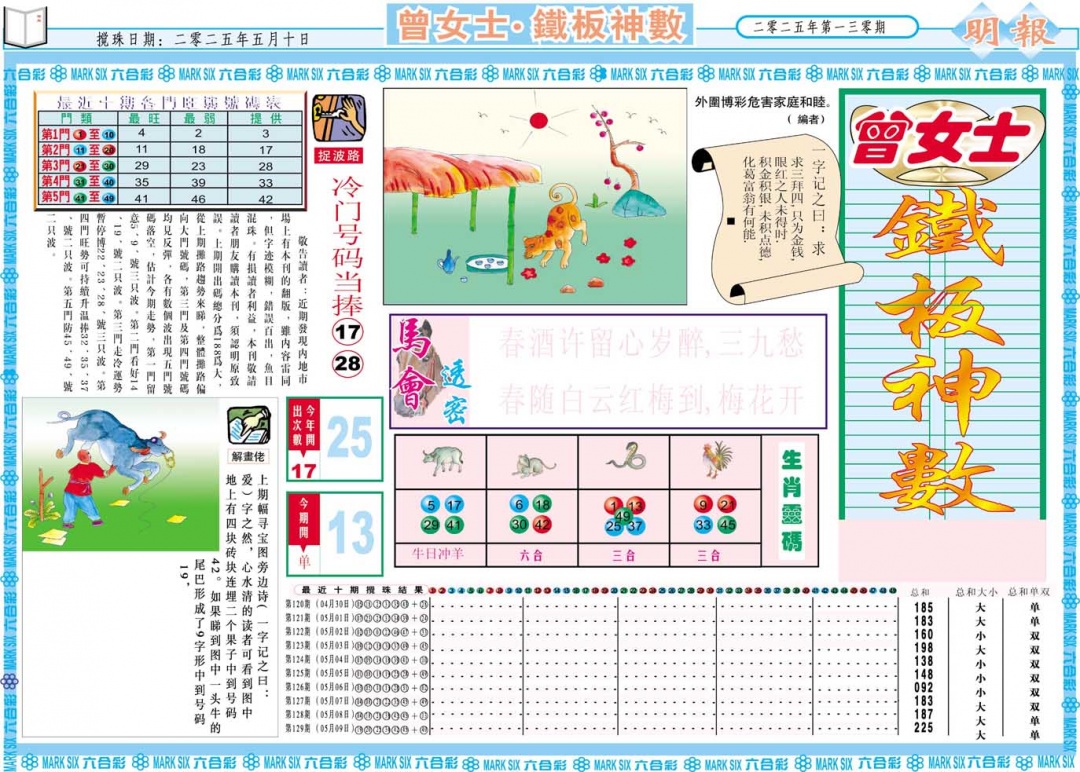 130期曾女士铁板神数A[图]