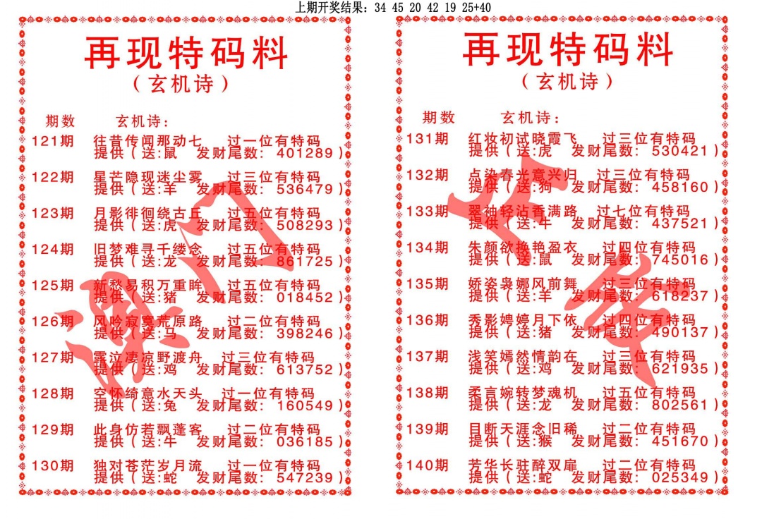 130期再现特码料[图]