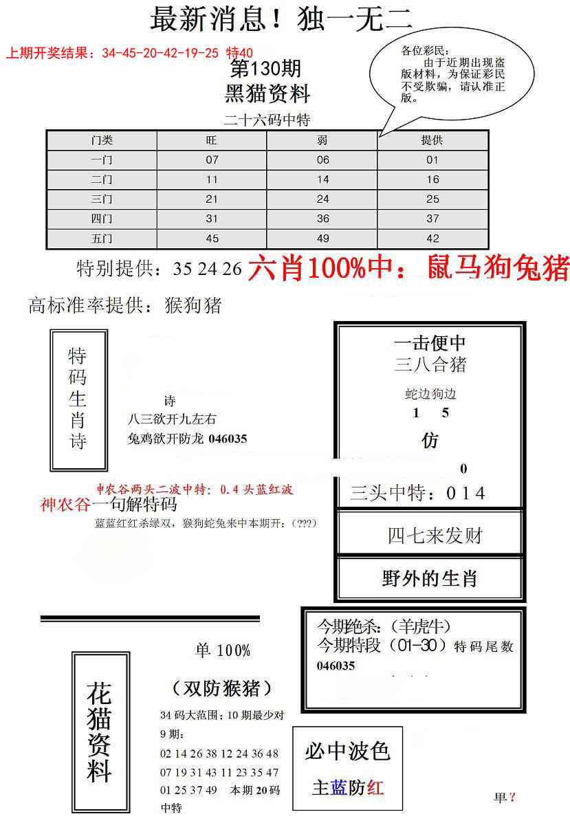 130期独一无二(正)[图]