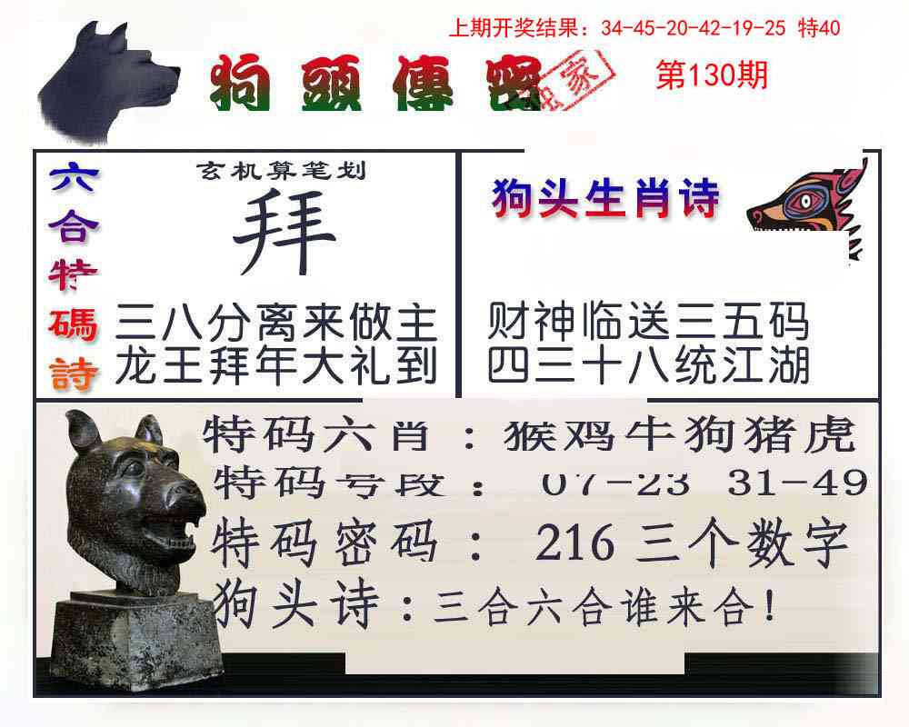 130期狗头传密[图]