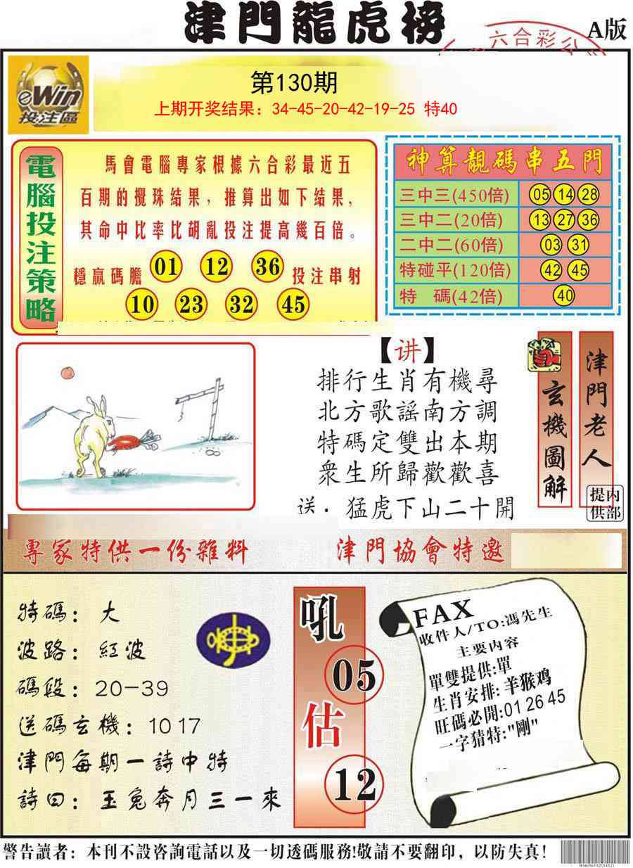 130期津门龙虎榜A[图]