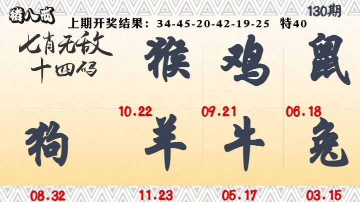 130期七肖无敌14码[图]