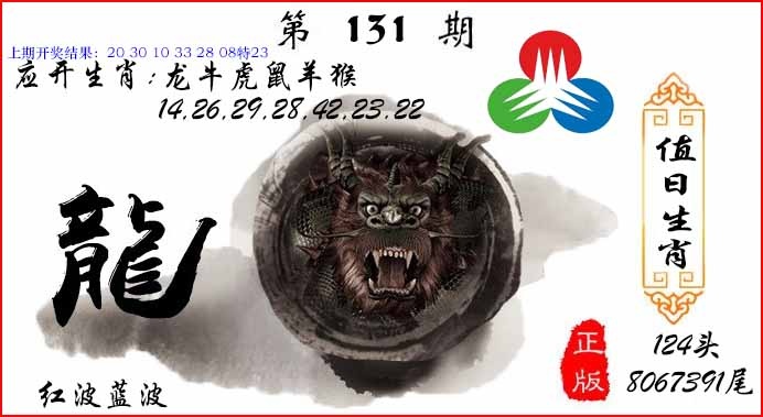 131期值日生肖[图]