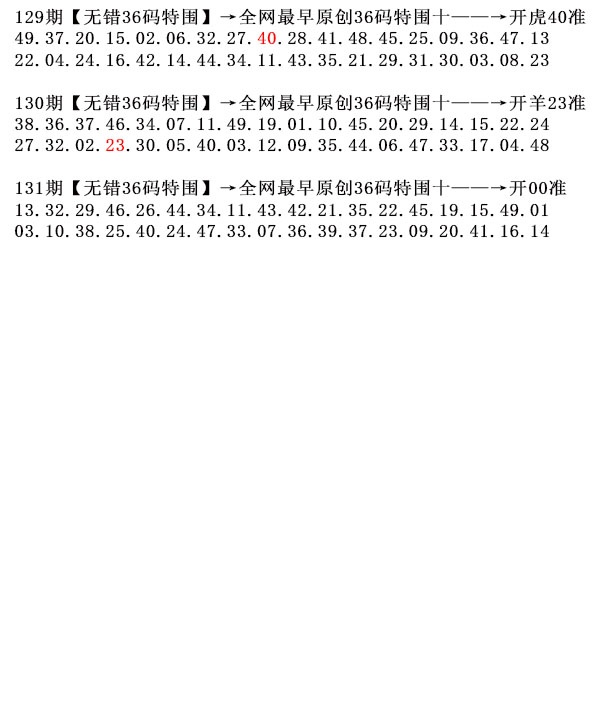 131期36码特围[图]