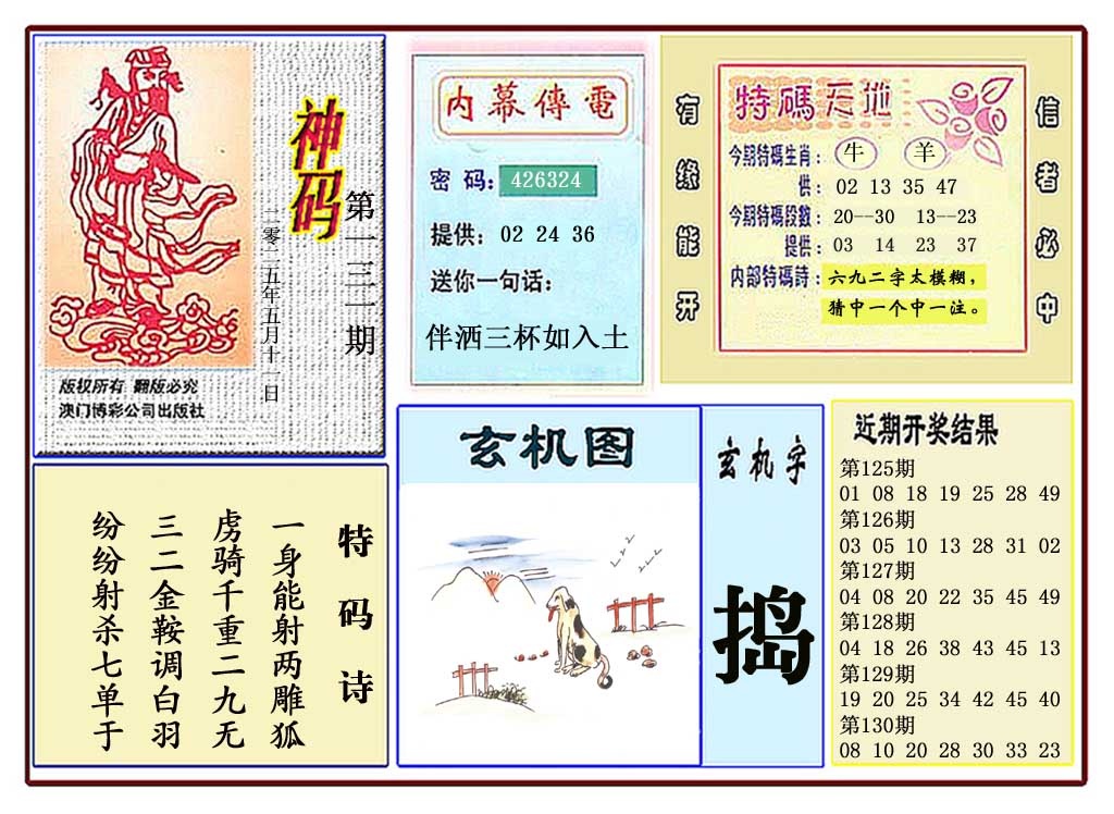 131期黄大仙神码[图]