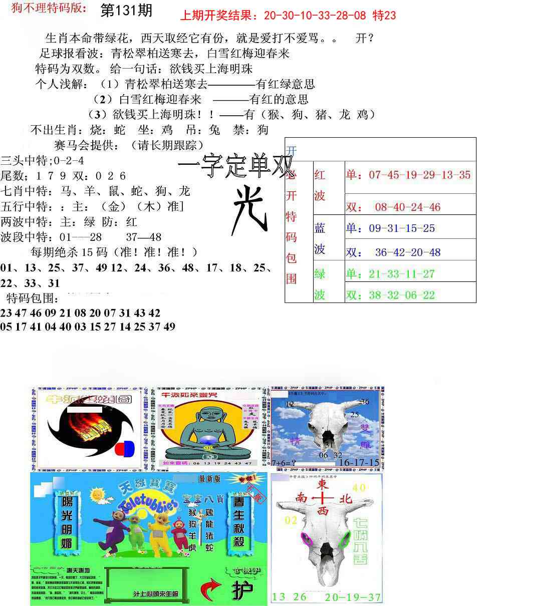 131期狗不理特码报[图]
