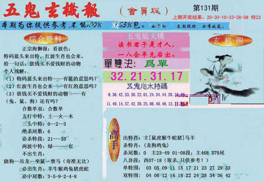 131期新五鬼玄机[图]