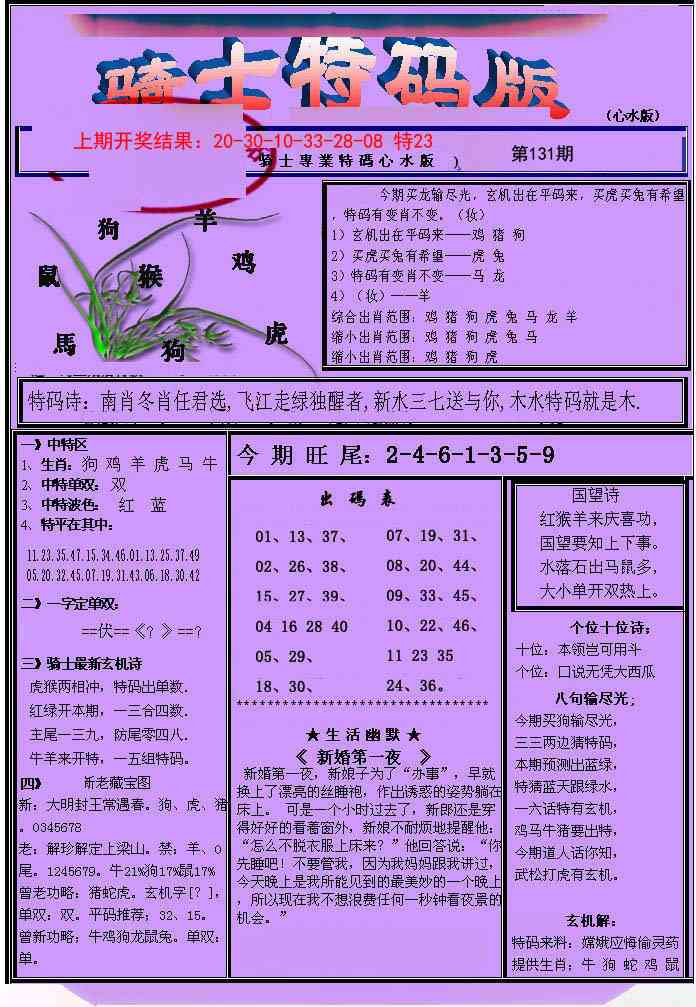 131期骑士特码版[图]