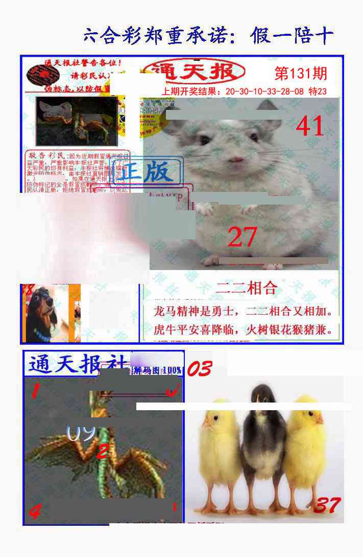 131期假一陪十通天报[图]