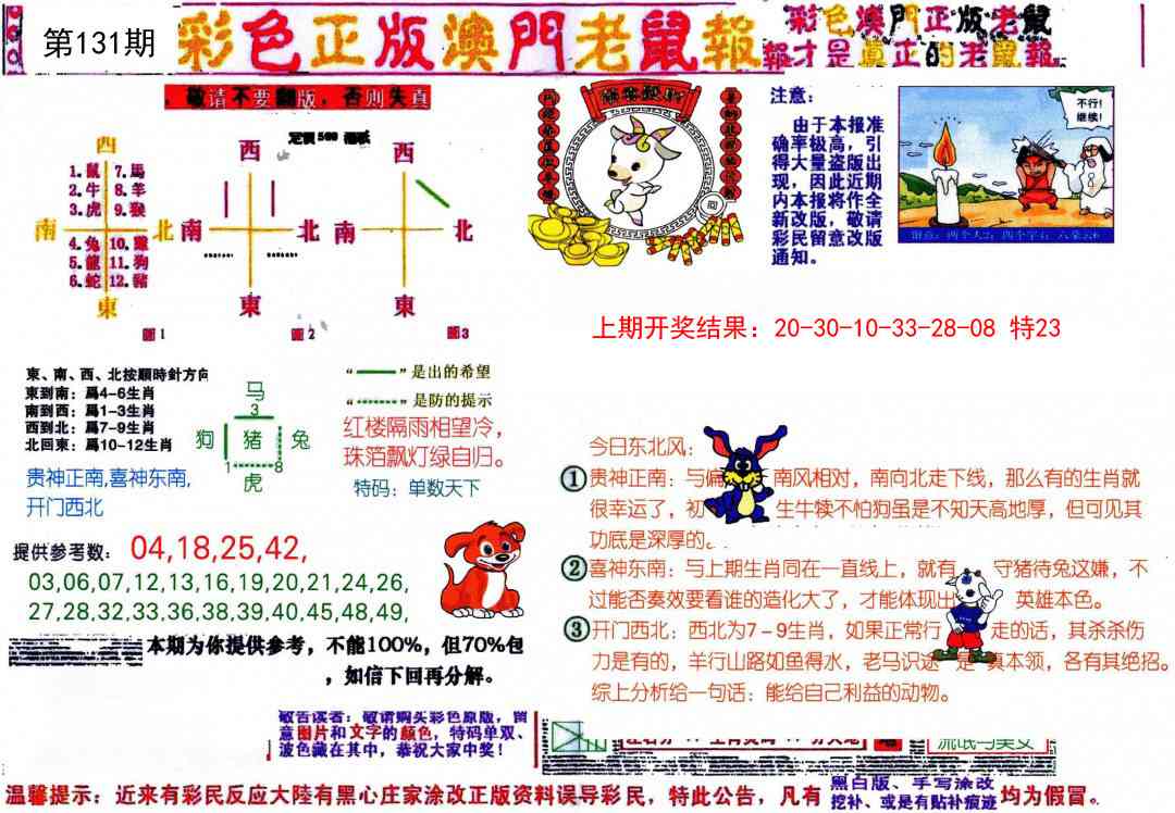 131期彩色正版澳门老鼠报[图]