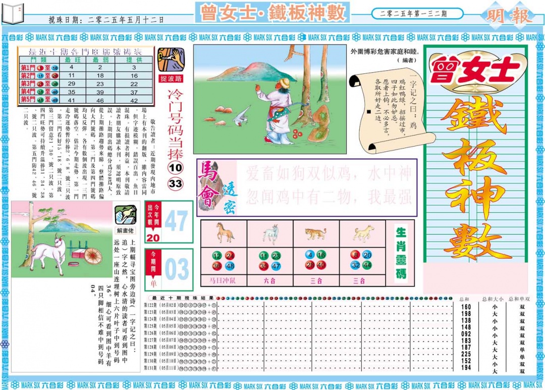 132期曾女士铁板神数A[图]