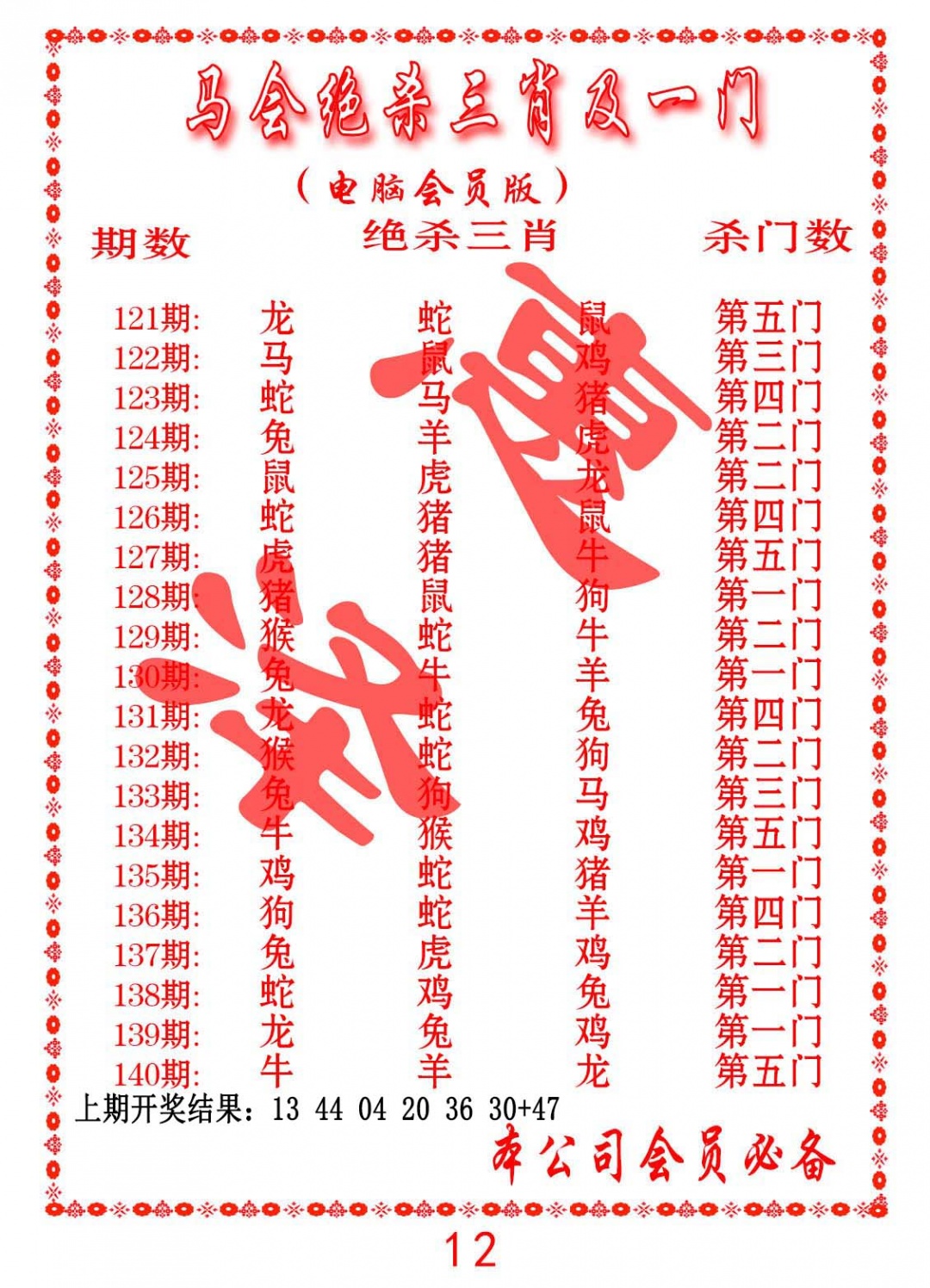 132期马会绝杀三肖及一门[图]