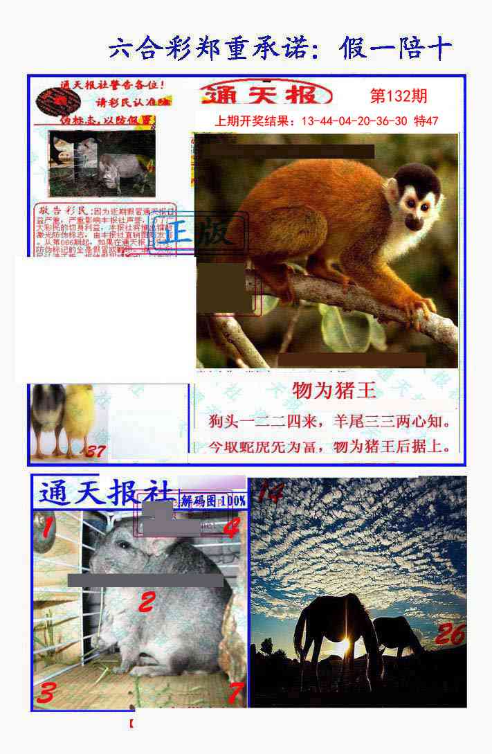 132期假一陪十通天报[图]