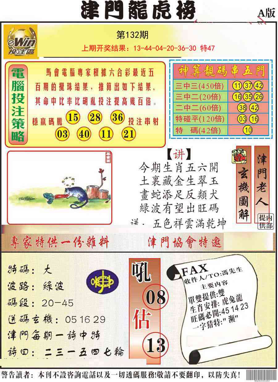 132期津门龙虎榜A[图]