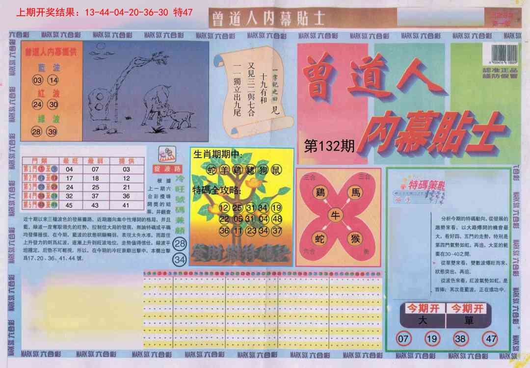 132期曾道人内幕贴士A[图]