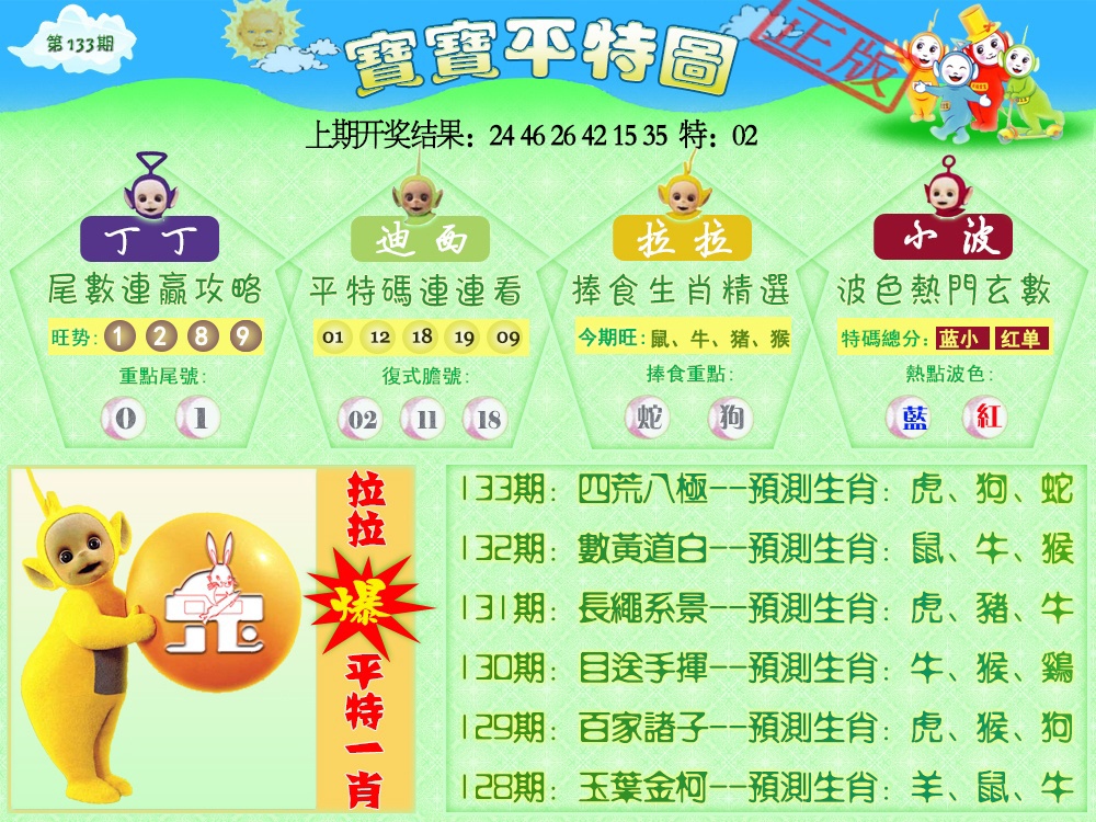 133期天线宝宝平特图[图]