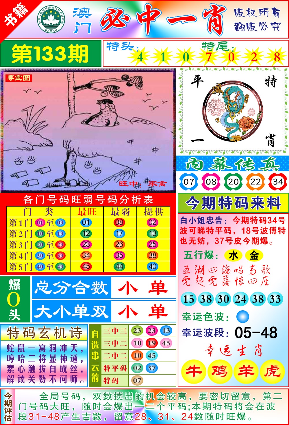 133期澳门玄机一特[图]