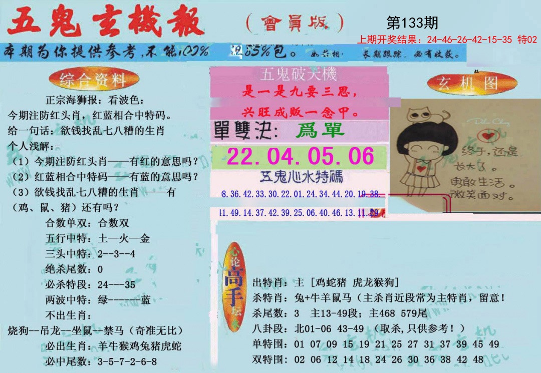133期新五鬼玄机[图]