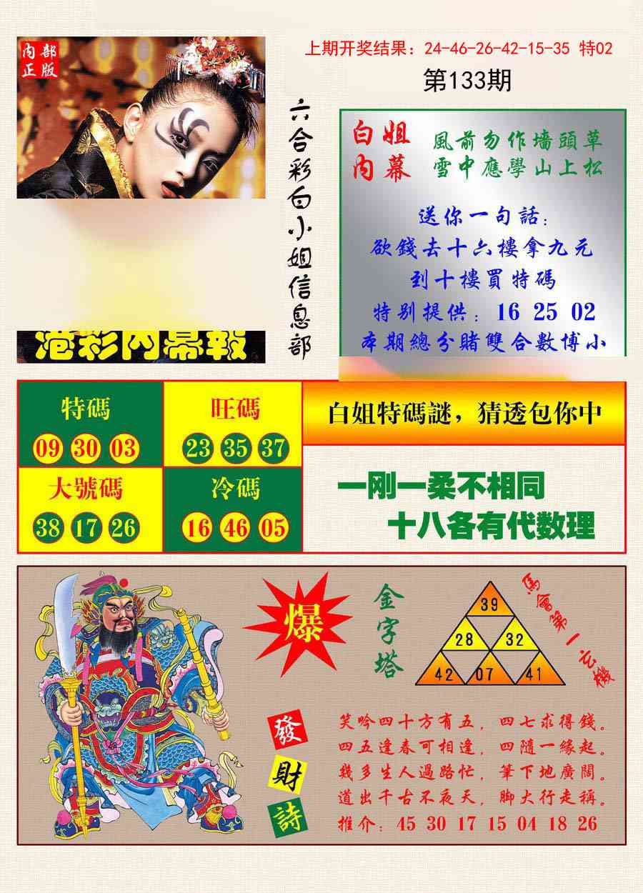 133期港彩内幕报[图]