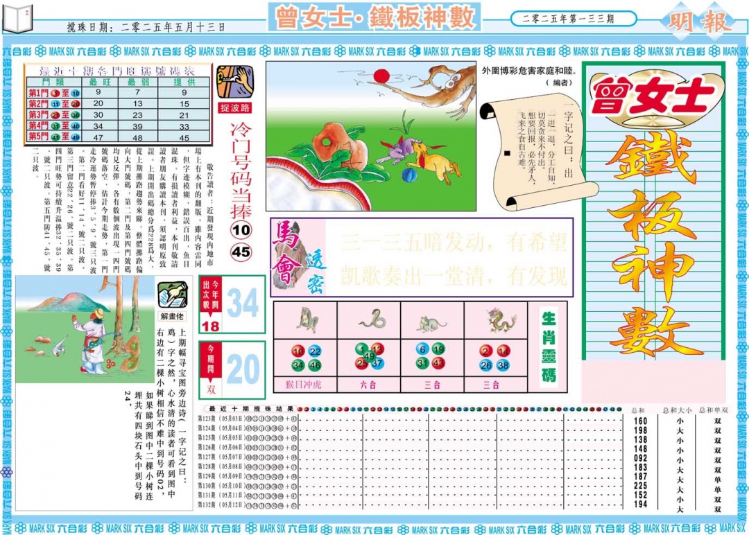 133期曾女士铁板神数A[图]