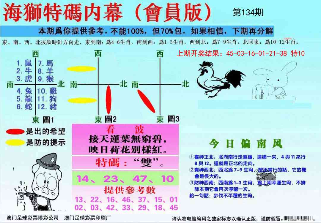 134期海狮特码会员报[图]