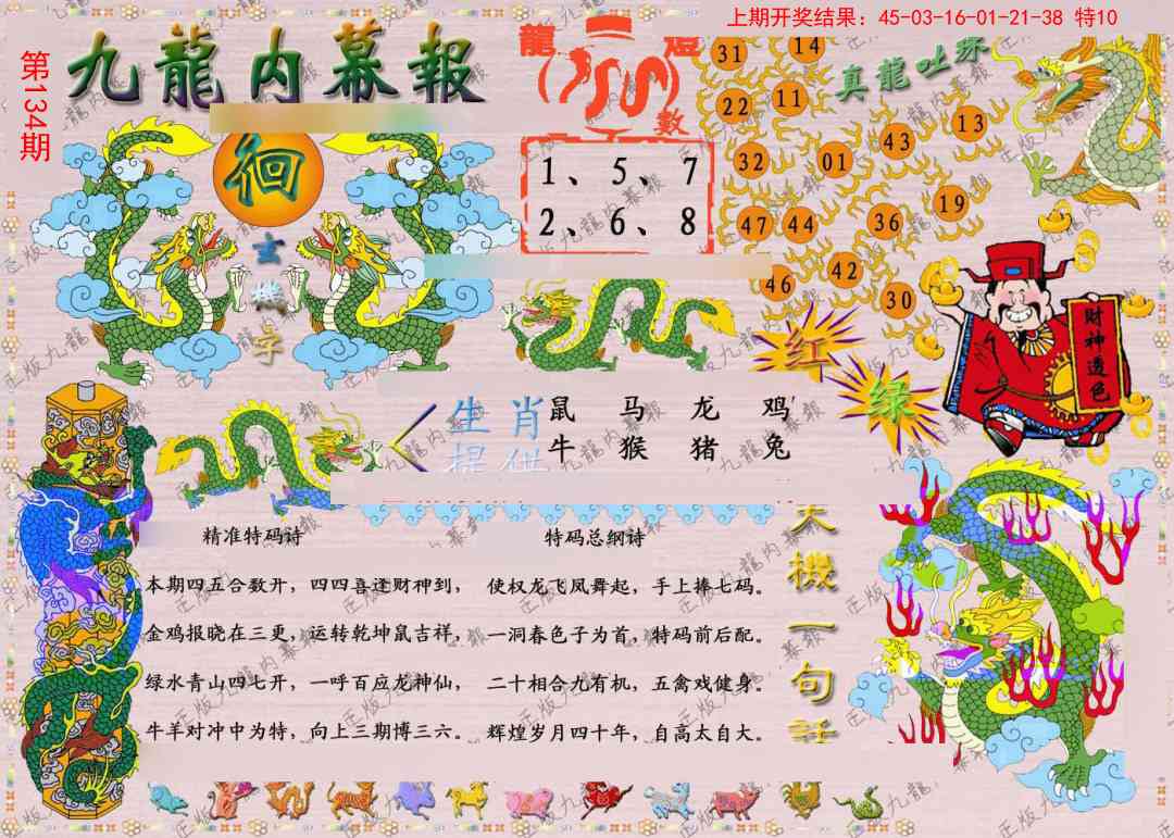 134期正版九龙内幕报[图]
