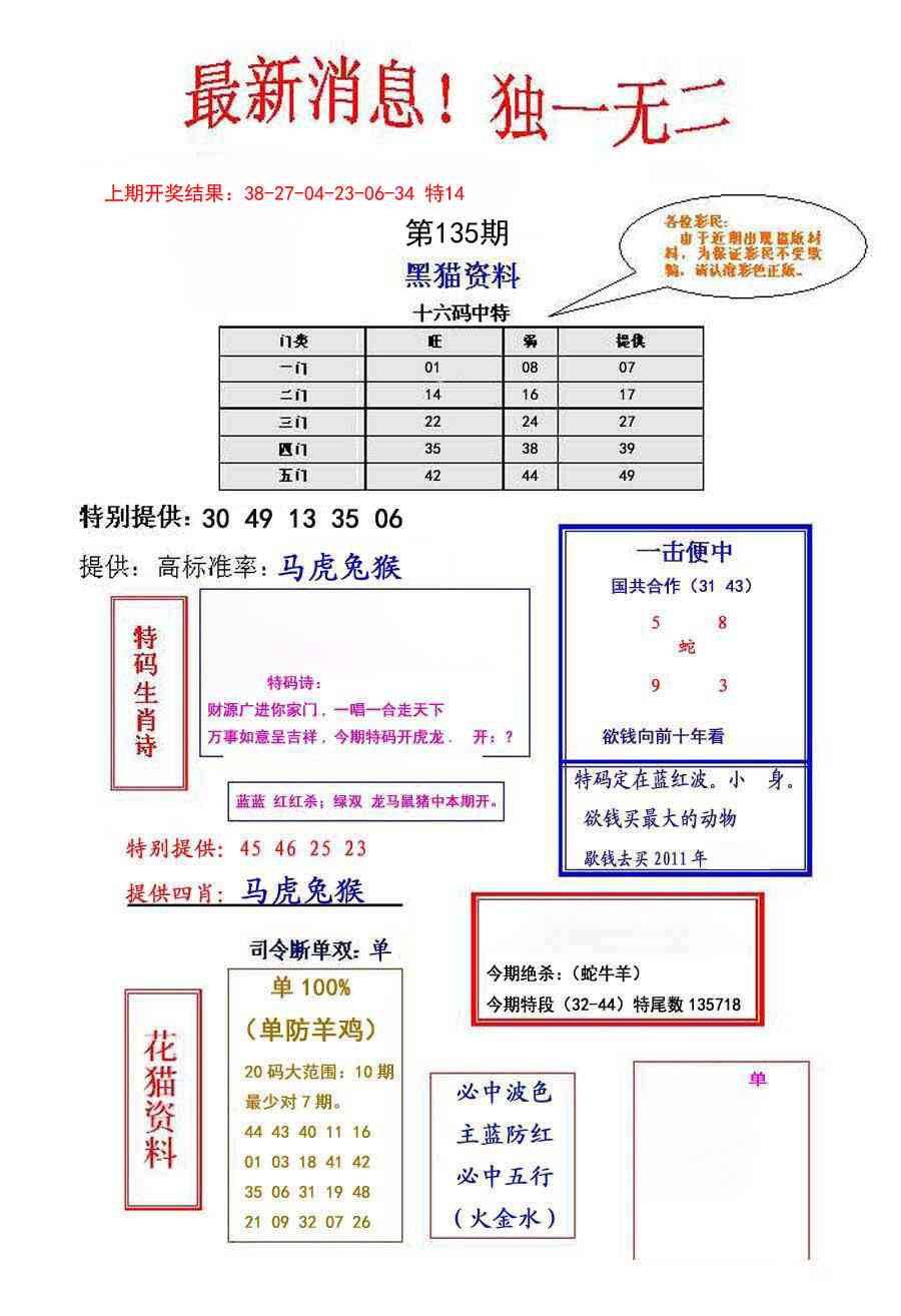 135期独一无二[图]