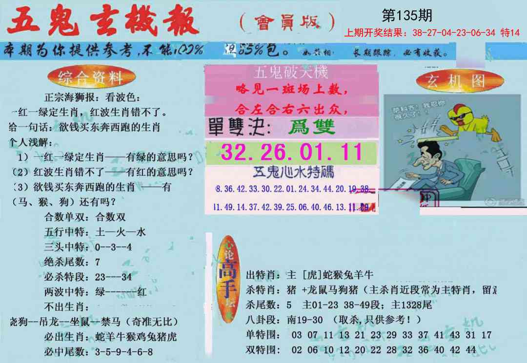 135期新五鬼玄机[图]