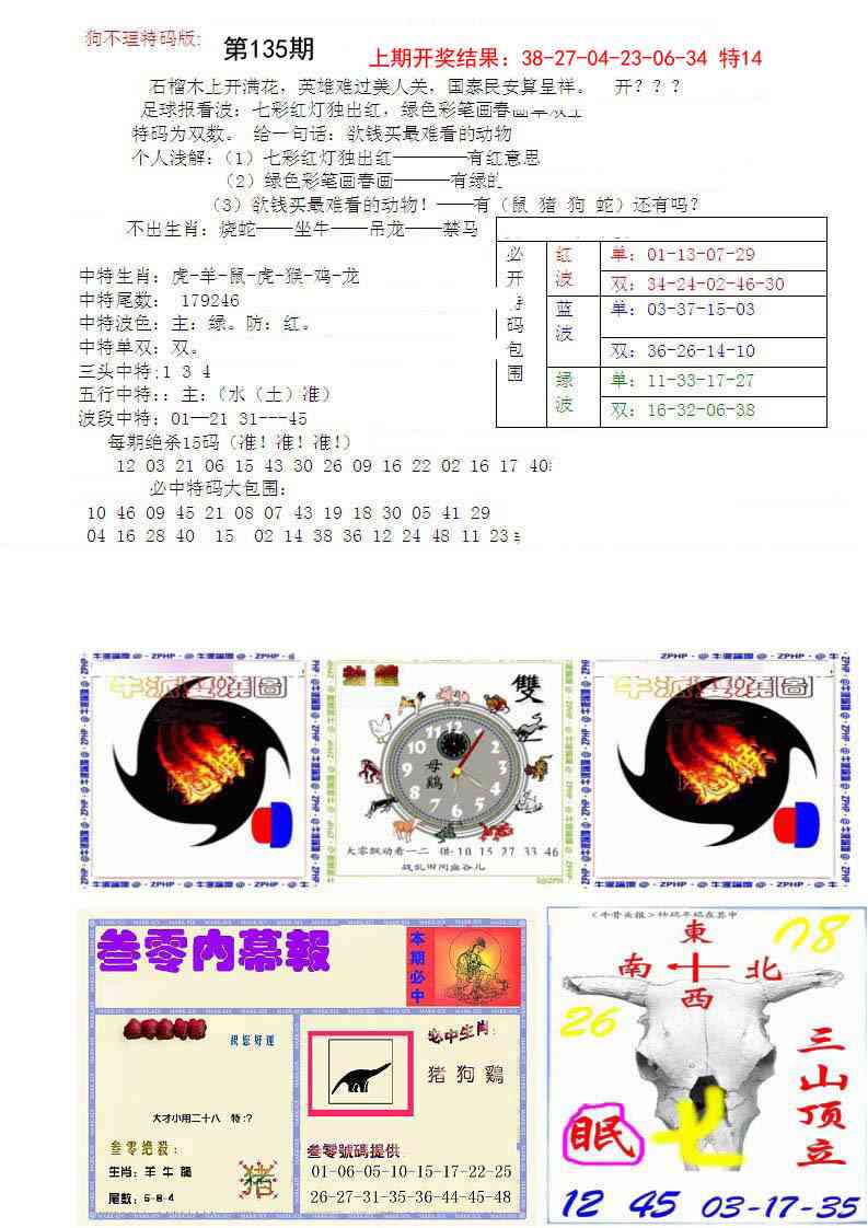 135期五鬼正宗会员综合资料B[图]