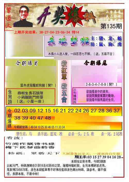 135期开奖爆料(新图推荐)[图]